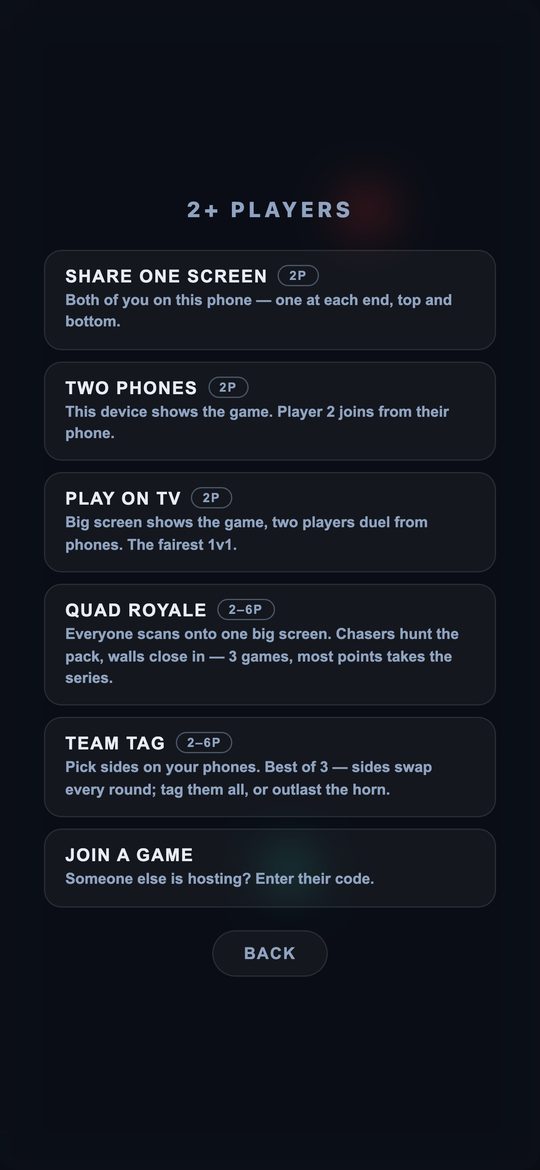The party modes menu with Quad Royale and Team Tag